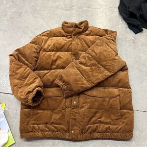 GAP Brown Quilted Puffer Jacket Corduroy Size XL